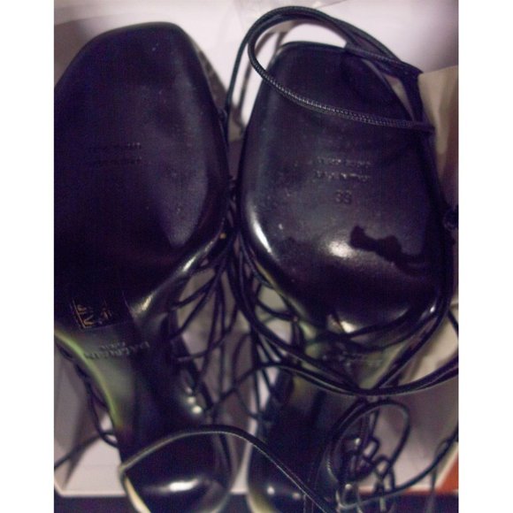 BALMAIN New 39 Black Leather Mikki Lace-up Sandals - Picture 8 of 12